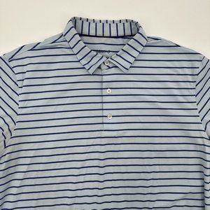 Johnnie-O Blue Striped Short Sleeve Golf‎ Polo Shirt Size XL